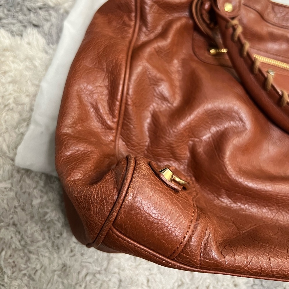 Authentic Balenciaga Motocross Classic Velo Bag in Caramel brown gold hardware - Picture 8 of 9